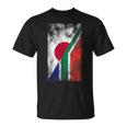 日本と南アフリカの国旗 日本の南アフリカ共和国 Tシャツ
