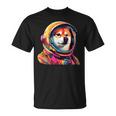 柴犬 面白いtシャツ 犬 宇宙飛行士 かわいい メンズ 子供 おもしろ 服 グッズ ネタ 犬好き Tシャツ