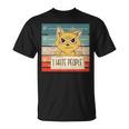 猫の刑務所 刑務所の囚人 悪いキティのマグショット 私は人間が嫌いです 長袖tシャツ Tシャツ