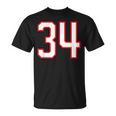 番号 34 スポーツ ホワイト レッド 代表番号 Tシャツ