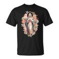 祝福された母 マリア イエスの母 バラ 聖母 カトリック Tシャツ