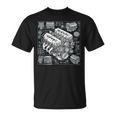 自動車整備士向けの高性能gteエンジン設計図 Tシャツ