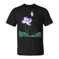 蓮の花シャツ 美しい紫蓮の花 Tシャツ