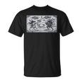 蛙の風神雷神デザイン 和風モノクロアート Tシャツ