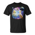 銀河を飛んでいる面白いオカメインコ オカメインコ Tシャツ