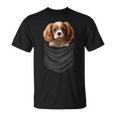 面白いtシャツ キャバリア 胸 ポケット イヌ わんこ メンズ 犬好き グッズ おもしろ 面白い 服 ネタ 長袖tシャツ Tシャツ