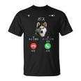 面白いtシャツ シベリアンハスキー 着信 犬 イヌ メンズ グッズ かわいい おもしろ 面白い 服 ネタ Tシャツ