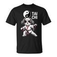 面白い太極拳犬格闘技陰陽クールな子犬のポーズ Tシャツ