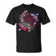 鯉魚フラワーオブライフ神聖幾何学桜アート Tシャツ