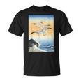 鳥 カモメ 波 海 ヴィンテージ 和 浮世絵 木版画 Tシャツ