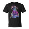 鳩 鳥モチーフ 動物 アート 音楽 ヘッドホン 鳩 Tシャツ