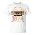 52 歳の誕生日プレゼント男性 1974 年 レトロ ビンテージ テープ Tシャツ