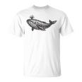 Ballena Boceto Ballena Azul Océano In Mangas Camiseta unisex
