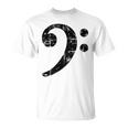 Bass Clef ビンテージブラック左 ベースプレイヤー 長袖tシャツ Tシャツ