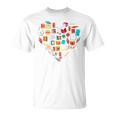 Book Lover Heart Shape Reading Club Librarian Bookworm Premium Tri-Blend T-Shirt