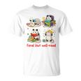 Book Lover Opossum Reading Squad Bookish Feral But Well-Read T-Shirt