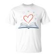 Book Reading Love Heart Library T-Shirt