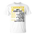 メンズ Carpenter Hourly Rate For Woodworker Carpenter Retro Tシャツ