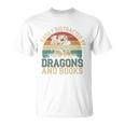 Easily Distracted By Books & Dragons Bookworm Reading T-Shirt