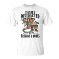 EASILY DISTRACTED BY DRAGONS & BOOKS Medieval Fantasy Reader T-Shirt