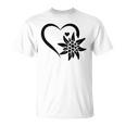 Edelweiss フラワーマウンテン Edelweiß フラワーハート Edelweiß 長袖tシャツ Tシャツ