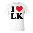 I Heart Lk Initials I Love LK First And Last Name L K Tシャツ