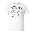 Horhe Terrible Cringe Horse Graphic Weird Absurd Joke Gen Z Camiseta unisex