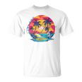 Los Angeles California、サーフィンサーフボードレトロ Tシャツ