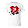 I Love Tunisia 旅行旗 ハート ツーリスト バケーション デザイン Tシャツ