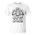 Lucipurr 黒猫 魔法 悪魔 猫 ルシファー オカルティズム Tシャツ