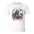 Morally Grey Book Club Gothic Skeleton And Raven Vintage Premium Tri-Blend T-Shirt