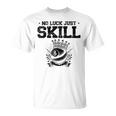 No Luck Justkill ビリヤードキュー プールスヌーカー Tシャツ