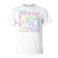 Peace Love And Libraries Heart And Books Graphic Premium Tri-Blend T-Shirt