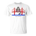San Francisco Cat Golden Gate Bridge Book Lover Vintage T-Shirt