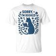 Sorry I'm Booked Cat Reading Book Boho Flowers Vintage T-Shirt Sorry I'm Booked Cat Reading Book Boho Flowers Vintage T-Shirt
