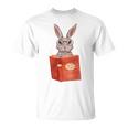 Studious Studying Bunny Book Lover Reading Geek Rabbit T-Shirt