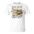 Vintage Floral Books Are My Therapy Book Lover Reading T-Shirt