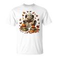 Vintage Ghost Book Reading Pumpkin Gothic Halloween Teachers T-Shirt