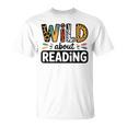 Wild About Reading Reading Books And Bookworm Library Day T-Shirt