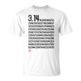 「314 円周率 数学 非合理数」おもしろ 筆文字 服 面白い文字入り Tシャツ