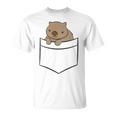 オーストラリアン・ウォンバット ポケット付き キュート ベビー ウォンバット Tシャツ