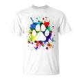 カラフルペイント スプラッター 肉球プリント 猫 犬 Tシャツ