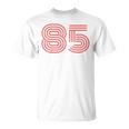 クールなレトロなレタリングジャージ、背番号85 1985 Tシャツ