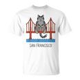 サンフランシスコ キャット ゴールデンゲートブリッジ 本 恋人 Tシャツ