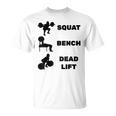 スクワットベンチデッドリフトパワーリフティング Tシャツ
