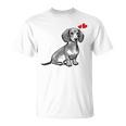 ダックスフンド かわいいダックスプリント 愛犬家グッズ Dachshund Tシャツ
