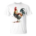 ニワトリ 動物 カラフル 動物園 絵画 イラスト ニワトリ Tシャツ