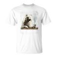 ビンテージ 喫煙 アメリカン エスキモー面白犬 父の日 Tシャツ