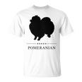 ポメラニアンブラックシルエット 長袖tシャツ Tシャツ