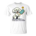 犬 遊び ピックルボール マルチーズ プードル 面白い ピクルスプードル Tシャツ